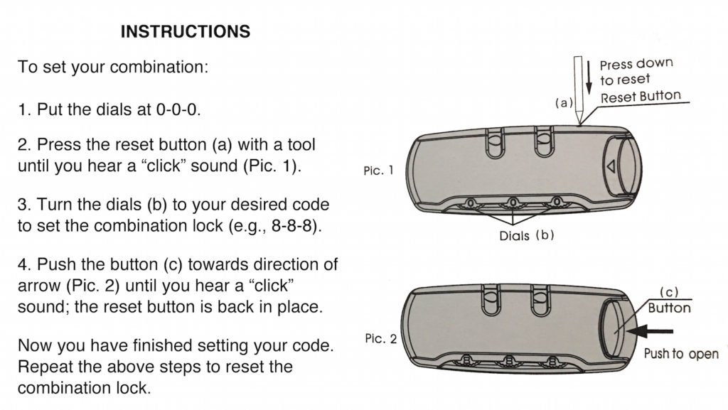 smell proof bag combination lock instructions