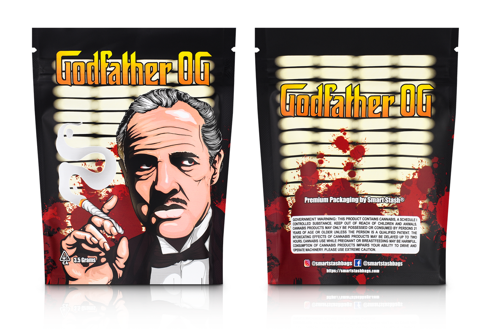 Godfather OG Smell Proof 3.5 Mylar Bags - Smart Stash