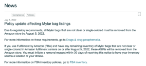 amazon bans mylar bags